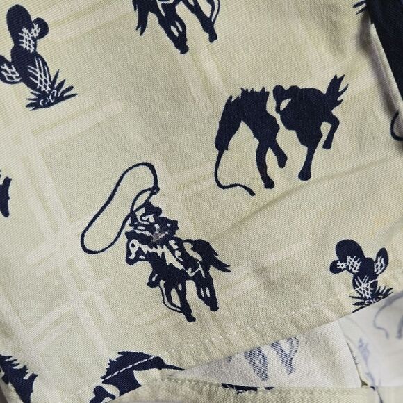 Five Star Navy and Cream Button Down Shirt - Picture 9 of 12